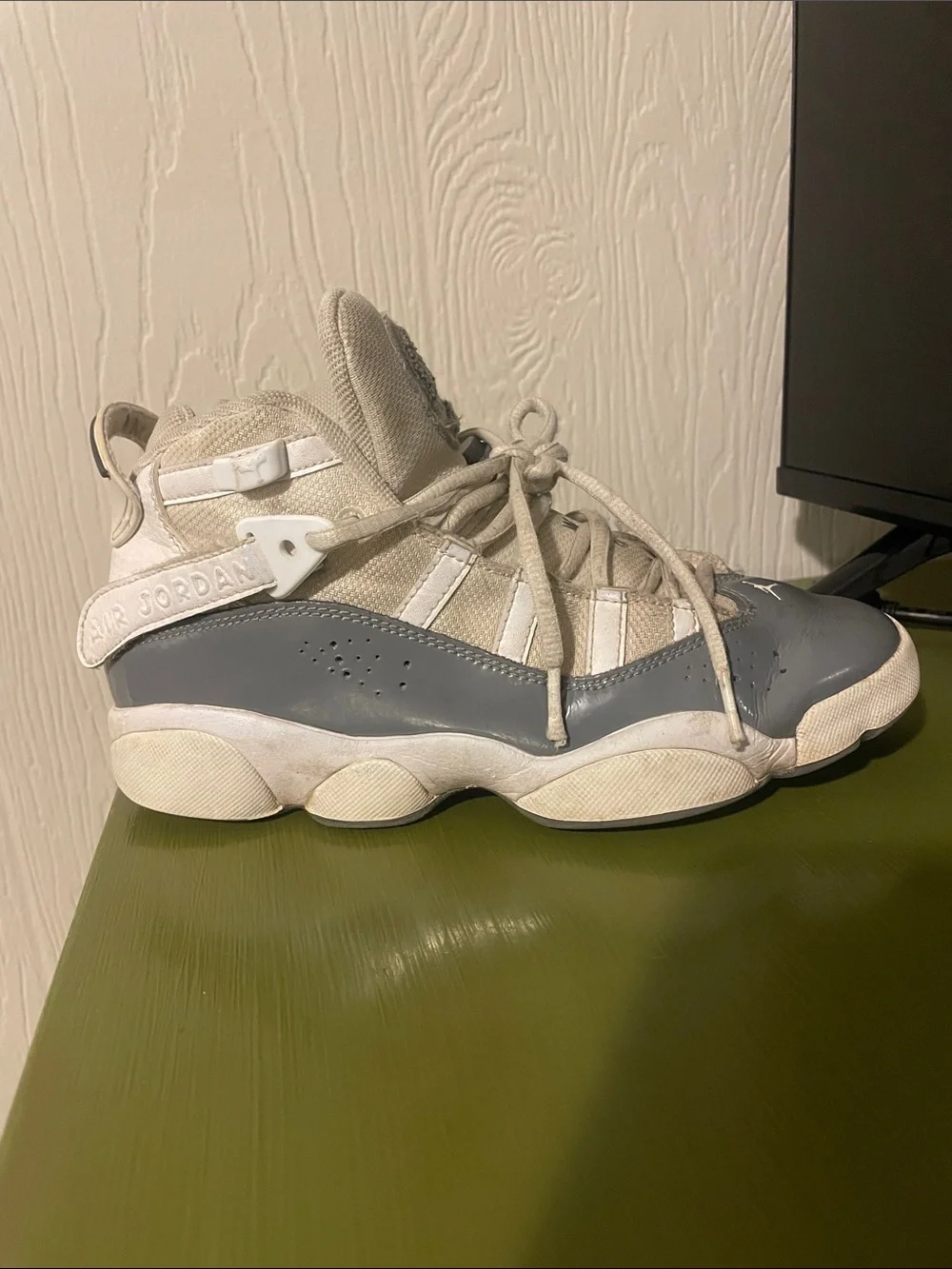 Jordan Kids White and Gray Basketball Sneakers